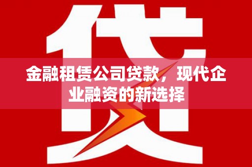 庐阳金融租赁公司贷款，现代企业融资的新选择