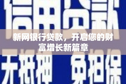 庐阳新网银行贷款，开启您的财富增长新篇章