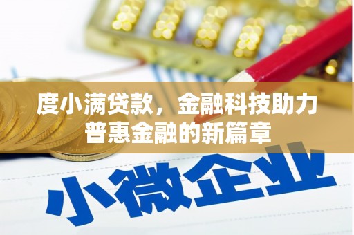 庐阳度小满贷款，金融科技助力普惠金融的新篇章