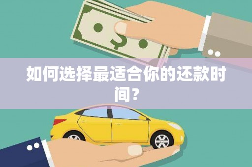 庐阳如何选择最适合你的还款时间？