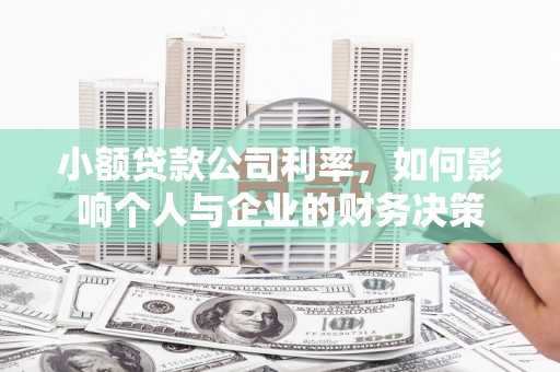 庐阳小额贷款公司利率，如何影响个人与企业的财务决策