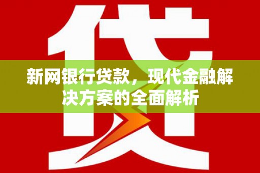 庐阳新网银行贷款，现代金融解决方案的全面解析