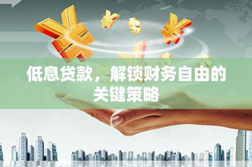 庐阳低息贷款，解锁财务自由的关键策略