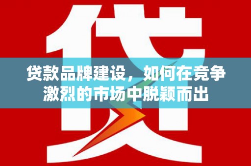 庐阳贷款品牌建设，如何在竞争激烈的市场中脱颖而出
