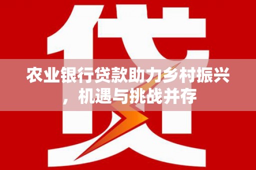 庐阳农业银行贷款助力乡村振兴，机遇与挑战并存