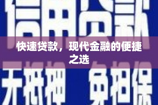 庐阳快速贷款，现代金融的便捷之选