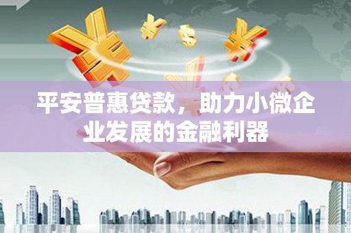 庐阳平安普惠贷款，助力小微企业发展的金融利器